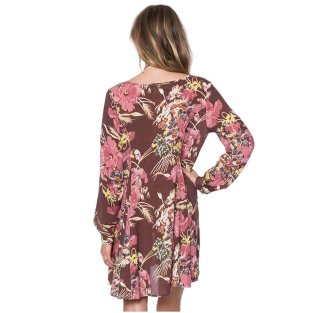 O'Neill Poppit  Floral Long Sleeve Mini Dress Size Small - Picture 5 of 17
